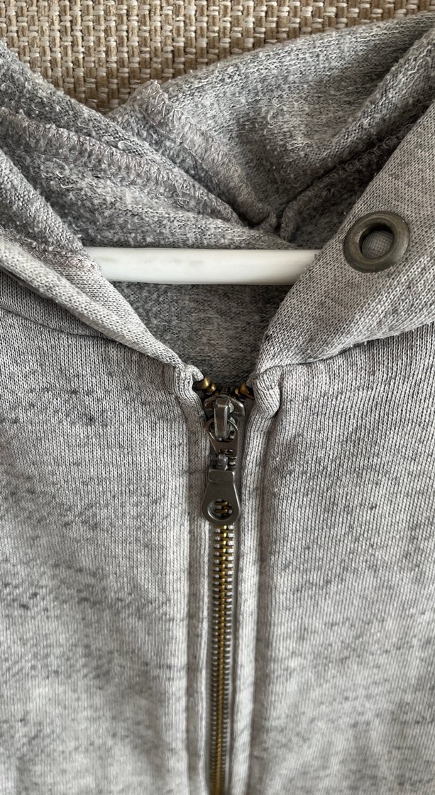 Kadın Gri Kapüşonlu Fermuarlı Spor Dış giyim - Görsel 3