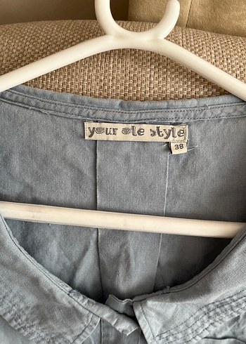 Düğmeli Keten Mavi Kolsuz Mini Tulum - Görsel 3