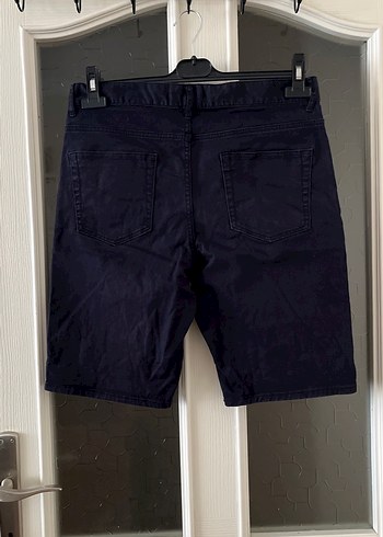 Lacivert Slim Fit Kemerli Erkek Kot Şort - Görsel 7