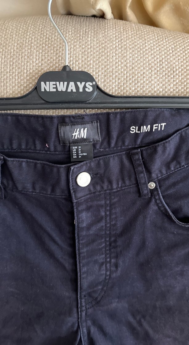 Lacivert Slim Fit Kemerli Erkek Kot Şort - Görsel 3