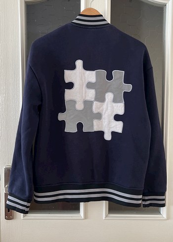 Çıtçıtlı Lacivert Gri Erkek Sweat Mont - Görsel 6