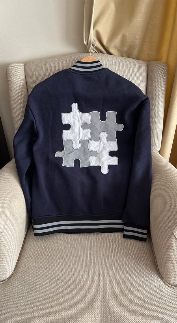 Çıtçıtlı Lacivert Gri Erkek Sweat Mont - Görsel 3