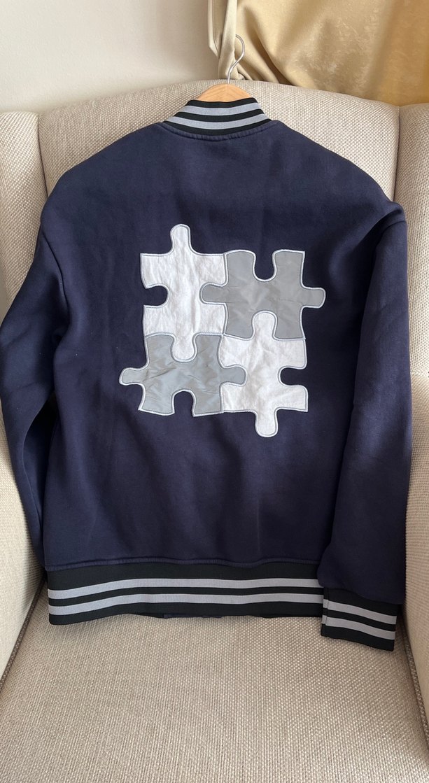 Çıtçıtlı Lacivert Gri Erkek Sweat Mont - Görsel 4