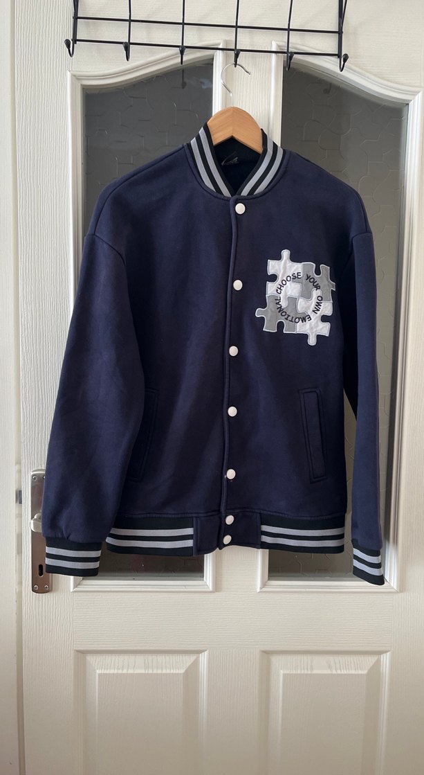 Çıtçıtlı Lacivert Gri Erkek Sweat Mont - Görsel 5