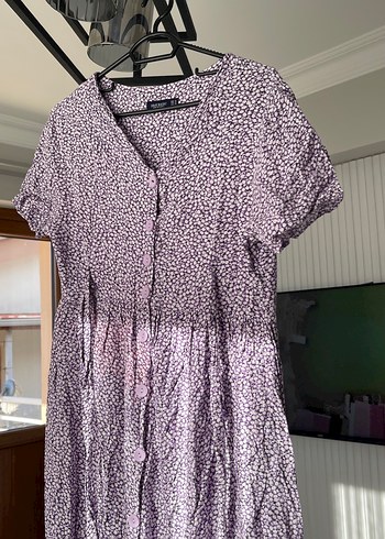 Bohem Stil Mor Midi Elbise - Görsel 2