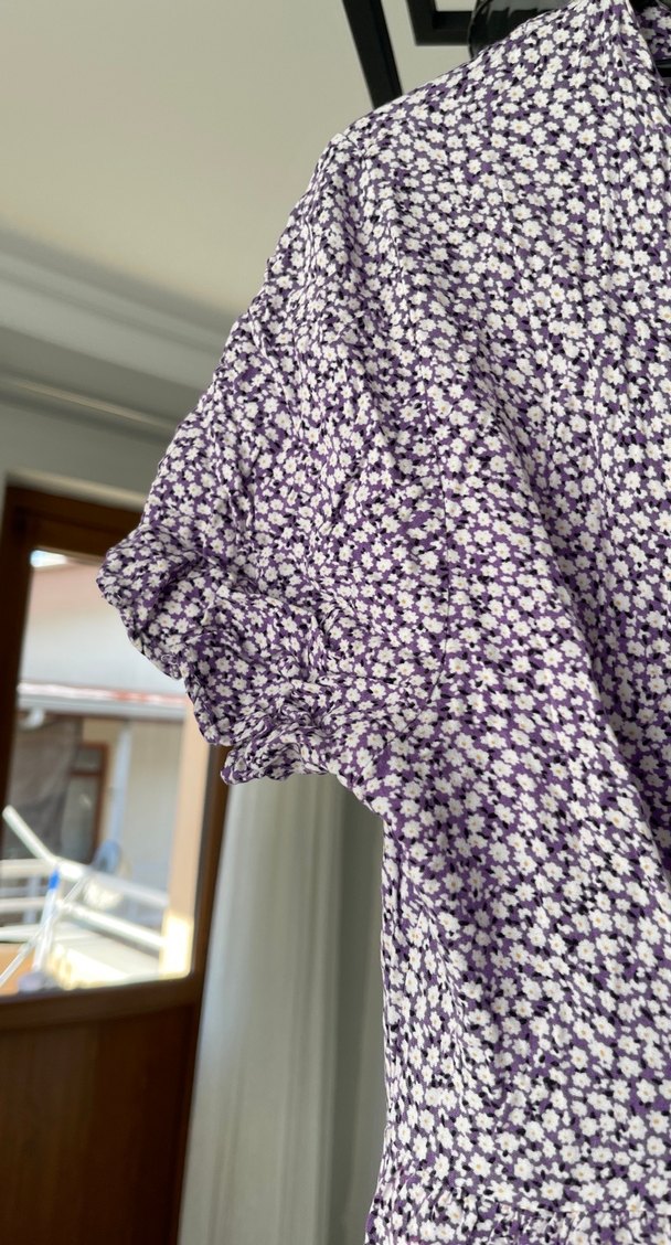 Bohem Stil Mor Midi Elbise - Görsel 5