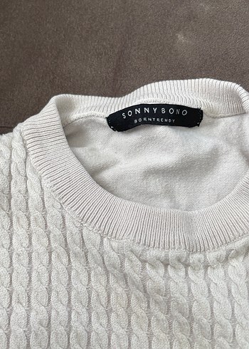 Kadın Beyaz Örgü Triko Kazak - Görsel 3