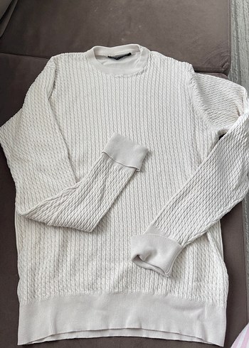 Kadın Beyaz Örgü Triko Kazak - Görsel 2