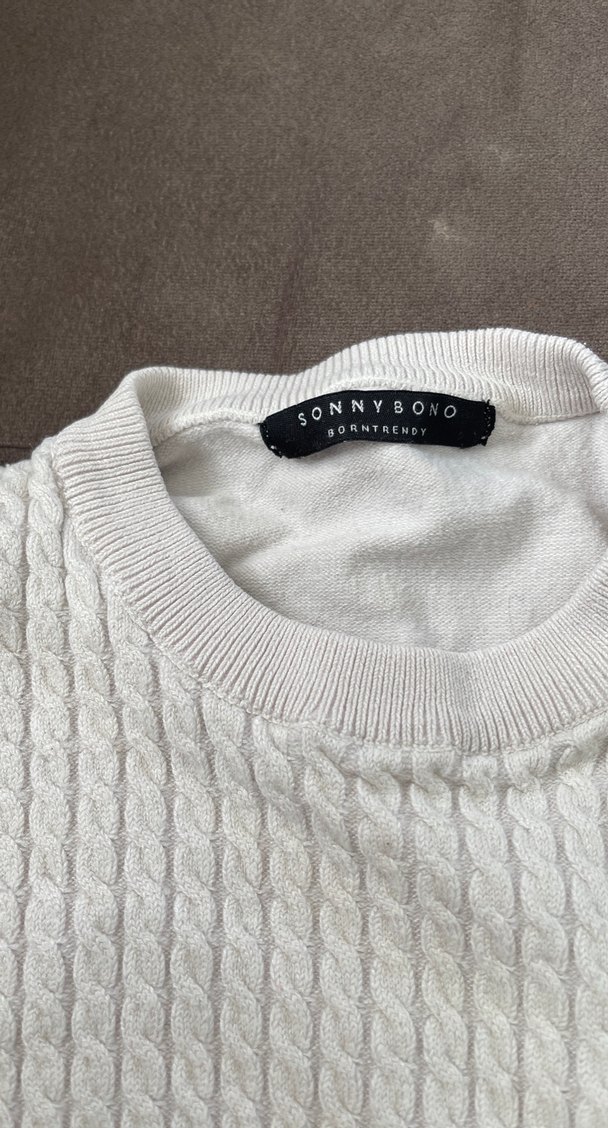 Kadın Beyaz Örgü Triko Kazak - Görsel 3