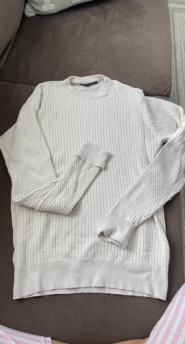 Kadın Beyaz Örgü Triko Kazak - Görsel 2