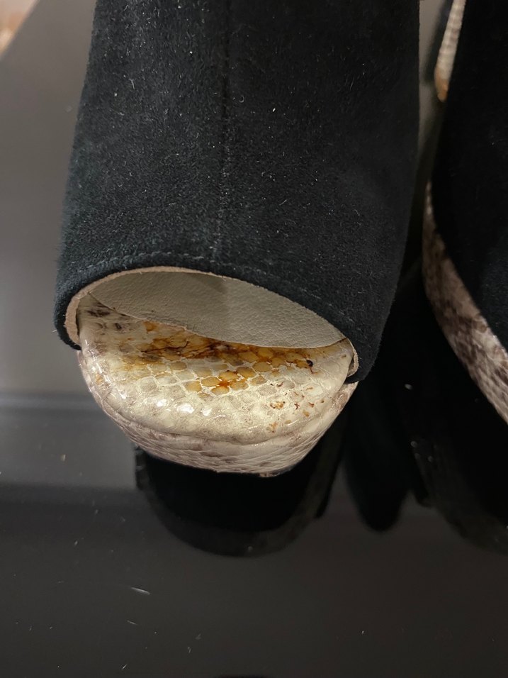 Siyah Süet Platform Topuklu Kadın Bot - Görsel 4