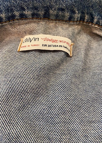 Düğmeli Mavi Kadın Denim Ceket - Görsel 3