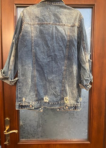 Düğmeli Mavi Kadın Denim Ceket - Görsel 2