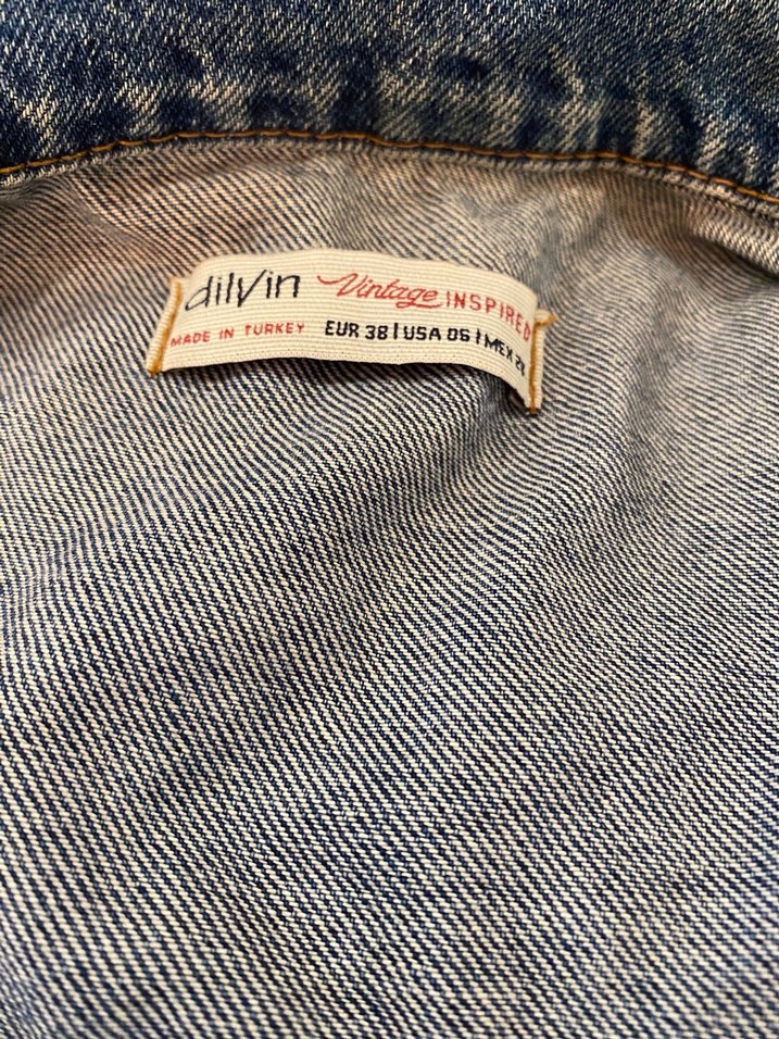 Düğmeli Mavi Kadın Denim Ceket - Görsel 3