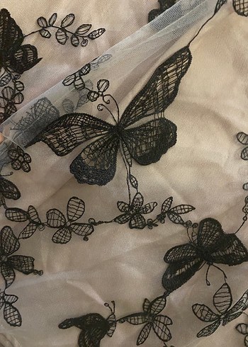 Kelebekli Dantel Detaylı Midi Etek - Görsel 2