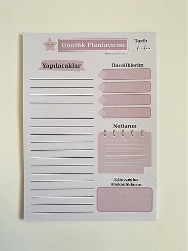 A5 Günlük Planlayıcı
