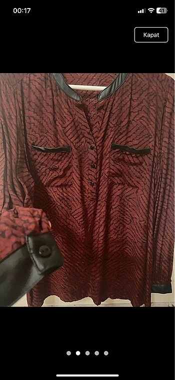 LC Waikiki Lcw Zebra bordo kadın gömlek