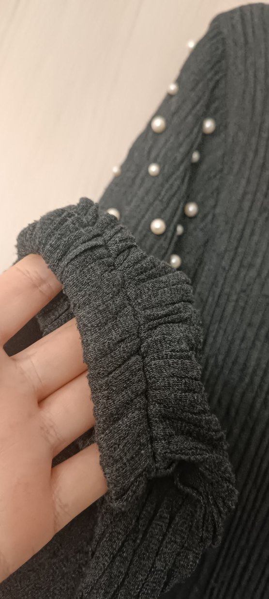 İnce Örgü Gri Kadın Triko - Görsel 3