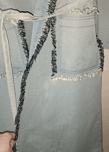 Uzun Kot Kadın Kemerli Ceket - Görsel 3