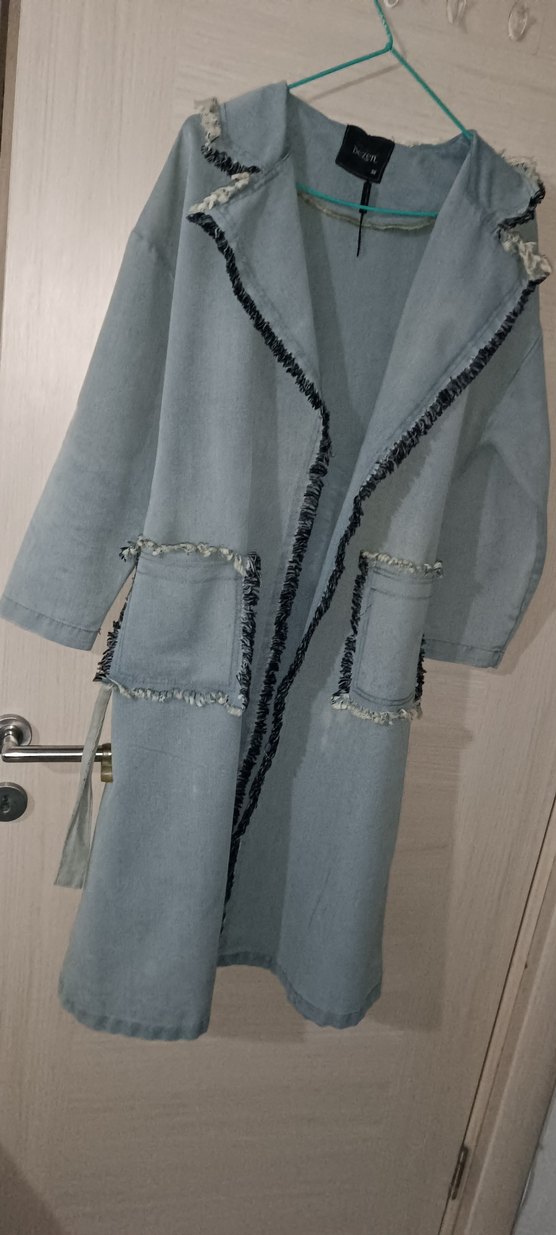 Uzun Kot Kadın Kemerli Ceket - Görsel 2