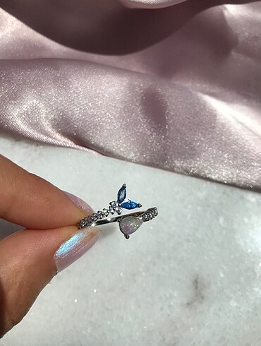 Beden mavi Renk Opal yüzük