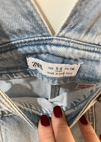 Zara Kadın Mavi Baskılı Denim Midi Pantolon - Görsel 2