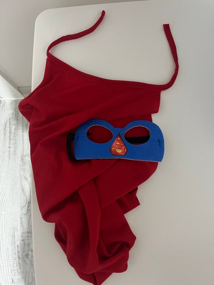 Mavi Superman Çocuk Kostümü, Uzun Kollu, Fit Kesim - Görsel 3