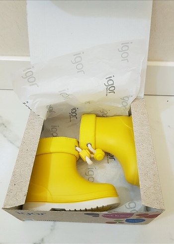Igor Kız Çocukları için Sarı Lastik Botlar Velcro