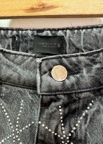 Zara siyah taşlı Kadın Jean - Görsel 3