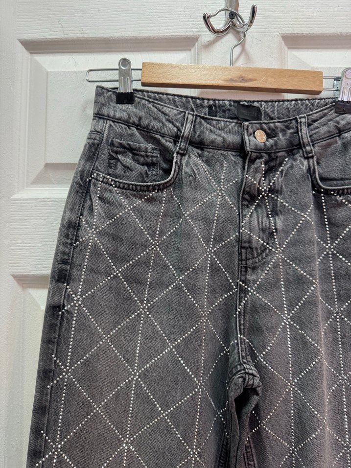 Zara siyah taşlı Kadın Jean - Görsel 2