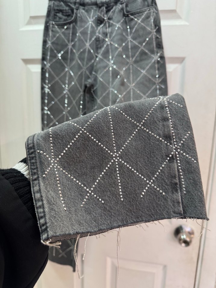 Zara siyah taşlı Kadın Jean - Görsel 3