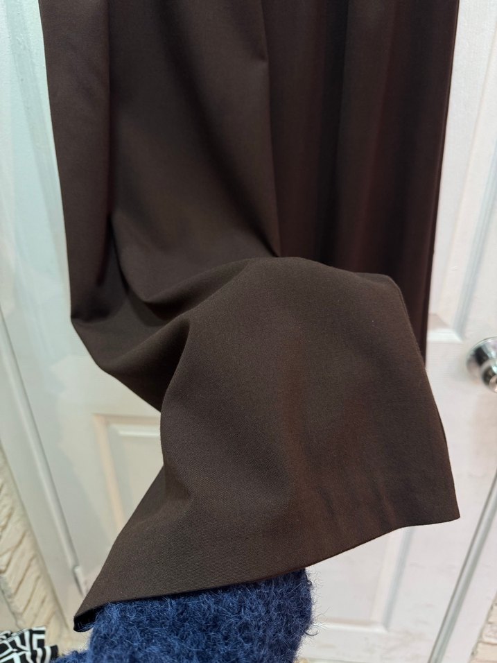 Düğmeli Kahverengi Kadın Uzun Kumaş Pantolon - Görsel 4