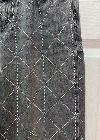 Zara siyah taşlı Kadın Jean - Görsel 6