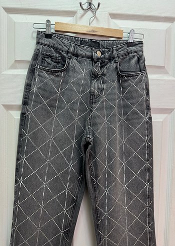 Zara siyah taşlı Kadın Jean - Görsel 5