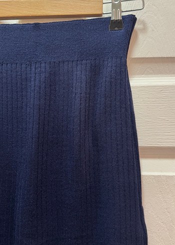 Düğmeli Lacivert Triko Kadın etekli hırkalı takım - Görsel 5