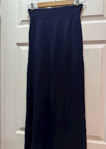 Düğmeli Lacivert Triko Kadın etekli hırkalı takım - Görsel 4