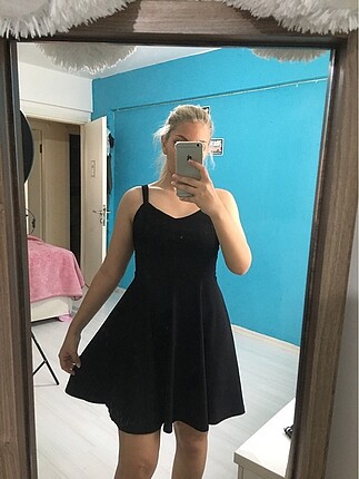 H&M Siyah Çan Elbise