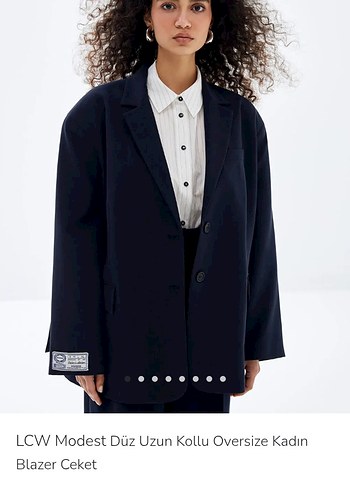 Düğmeli Siyah Kadın Blazer Ceket - Görsel 10