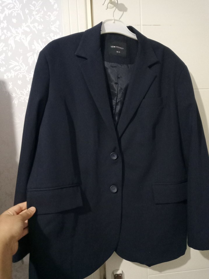 Düğmeli Siyah Kadın Blazer Ceket - Görsel 2