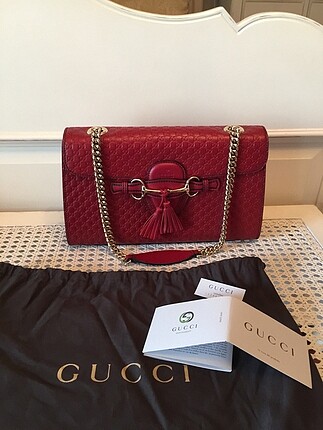  Beden Gucci Kırmızı metal askılı çanta Çluch olarakta kullanılabilir
