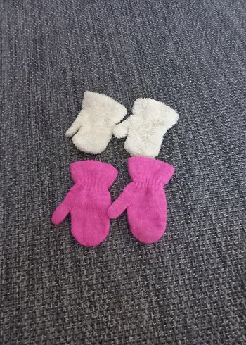 Kız Çocukları İçin Renkli Örgü Eldiven - Görsel 2