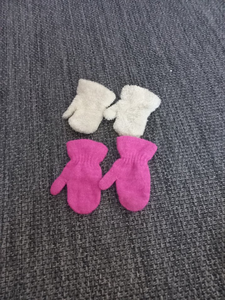 Kız Çocukları İçin Renkli Örgü Eldiven - Görsel 2