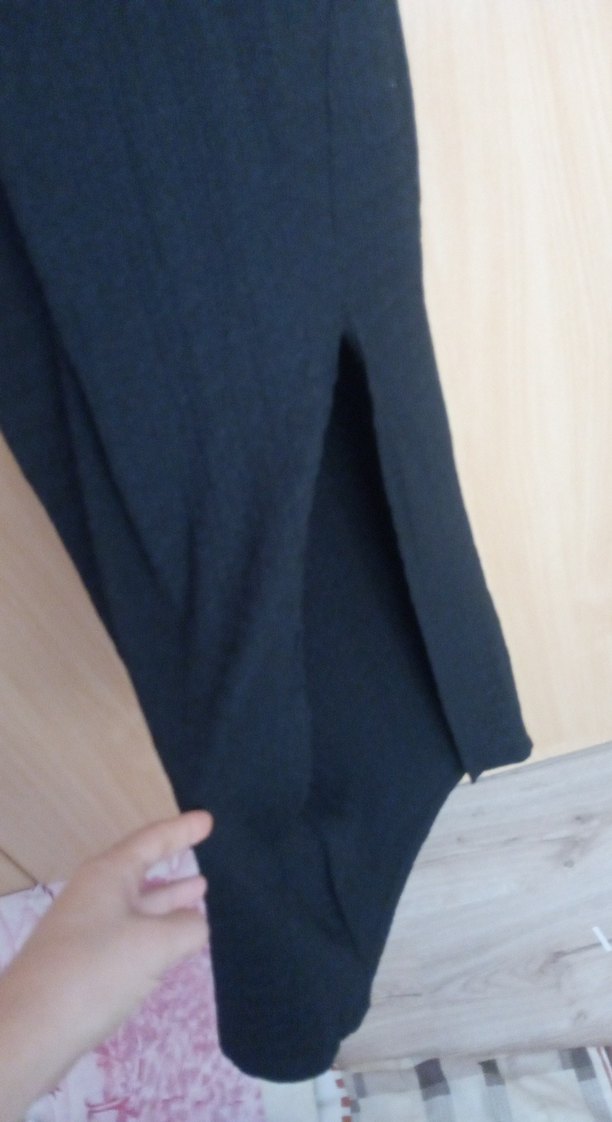 siyah Uzun Drapeli İnce Askılı Elbise - Görsel 2