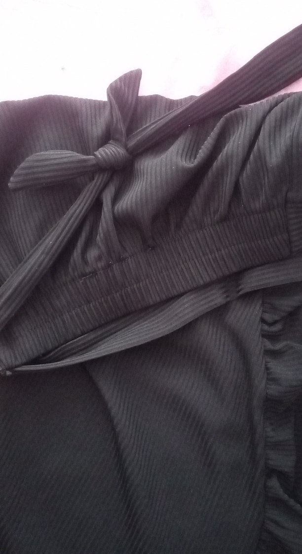 Volanlı Siyah Uzun Hamile Eteği - Görsel 4