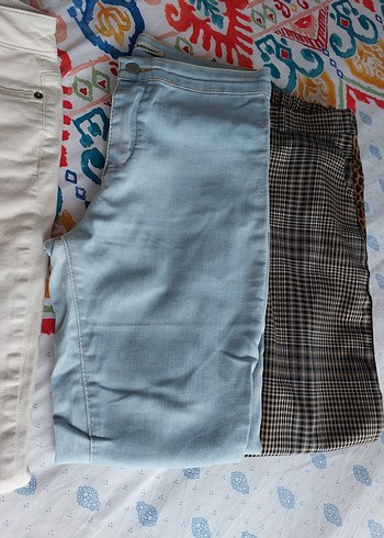 kadın pantolonları fiyat sorun uyguna göndereceğim Düğmeli Beyaz - Görsel 4