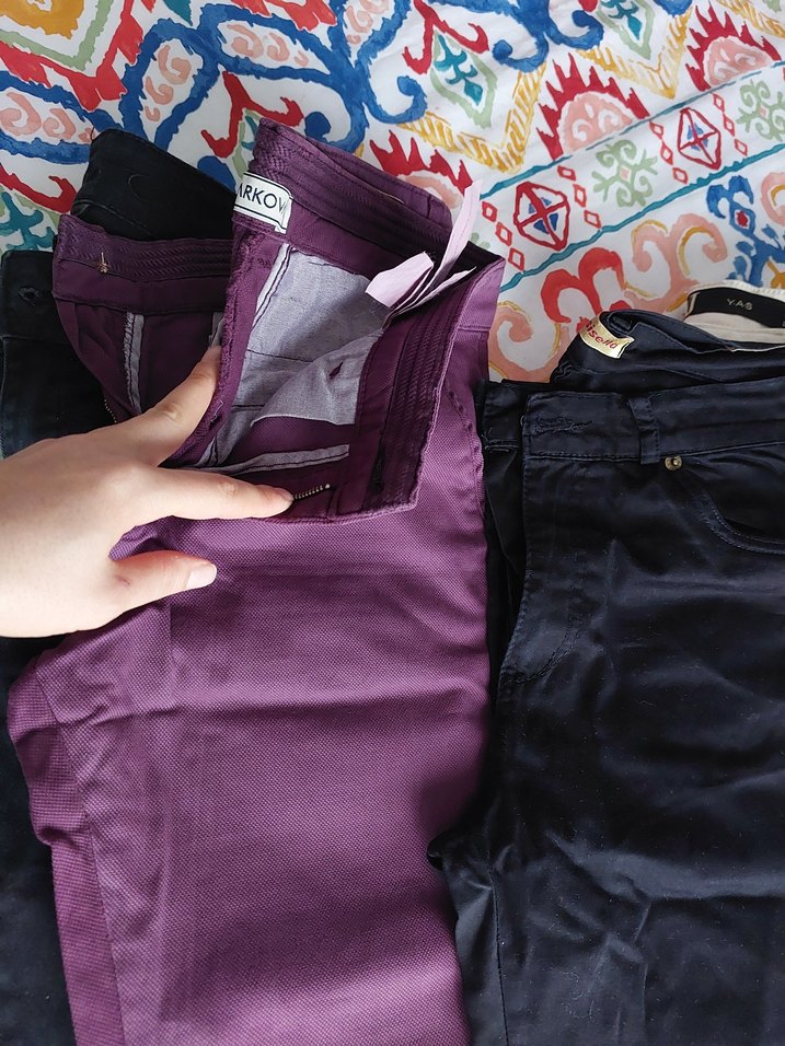 kadın pantolonları fiyat sorun uyguna göndereceğim Düğmeli Beyaz - Görsel 2