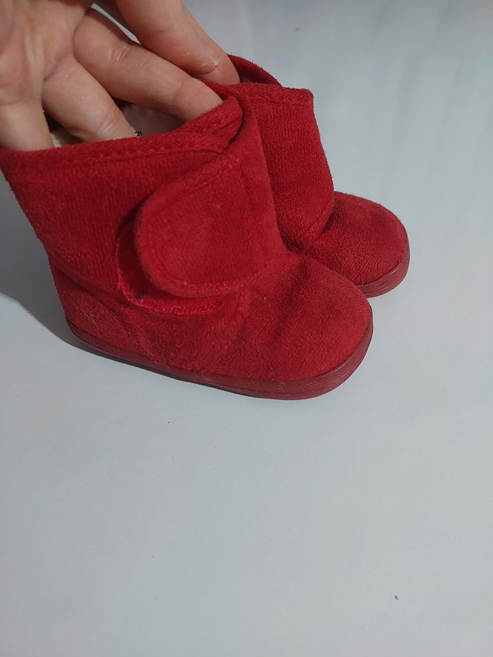 Kırmızı kız Bebek Cırt Cırtlı Bot - Görsel 2