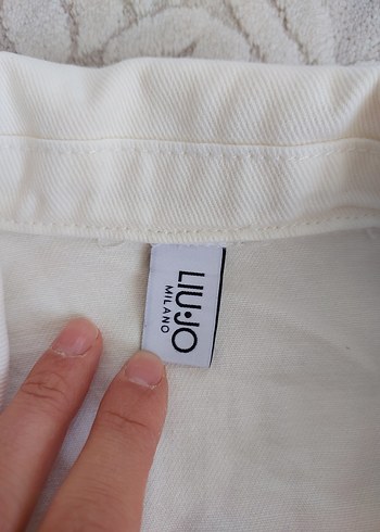 Beyaz Düğmeli Kadın Keten Ceket - Görsel 2