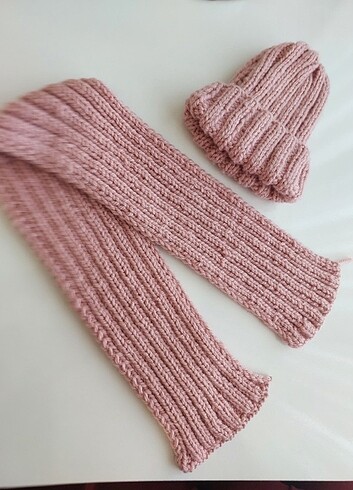 2-3 Yaş, 20 cm Beden Çocuk atkı bere