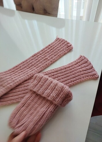 2-3 Yaş, 20 cm Beden pembe Renk Çocuk atkı bere